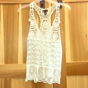 Cream lace tank